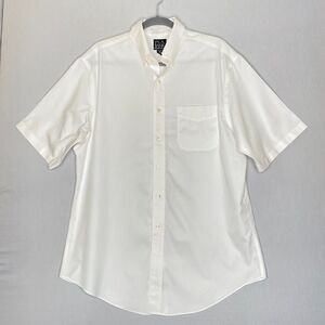 Jos A Bank Travelers Collection Snow White Shirt Mens Tailored Fit 16 1/2